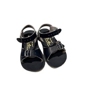 SALTWATER “surfer” Navy Blue Leather Sandals w/ Adjustable Strap - size 8C